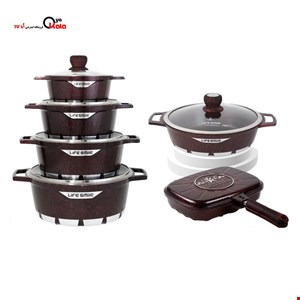 سرویس قابلمه گرانیتی لایف اسمایل مدل FLCM12 شامل 12 پارچه ا LIFE SMILE FLCM12-C Cookware Set